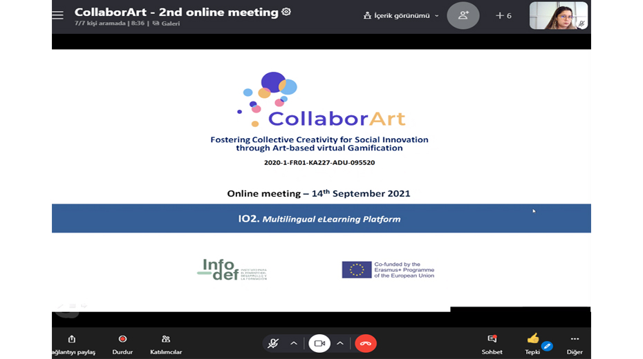 CollaborArt Projesi Çevrim İçi Proje Toplantısı Gerçekleştirildi